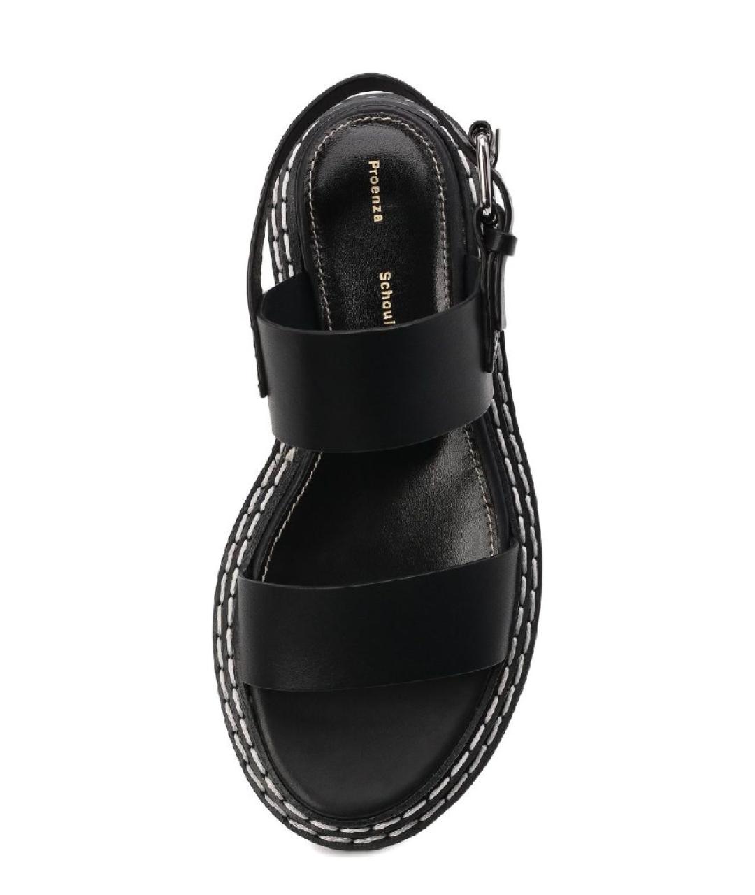 PROENZA SCHOULER Черные кожаные сандалии, фото 5