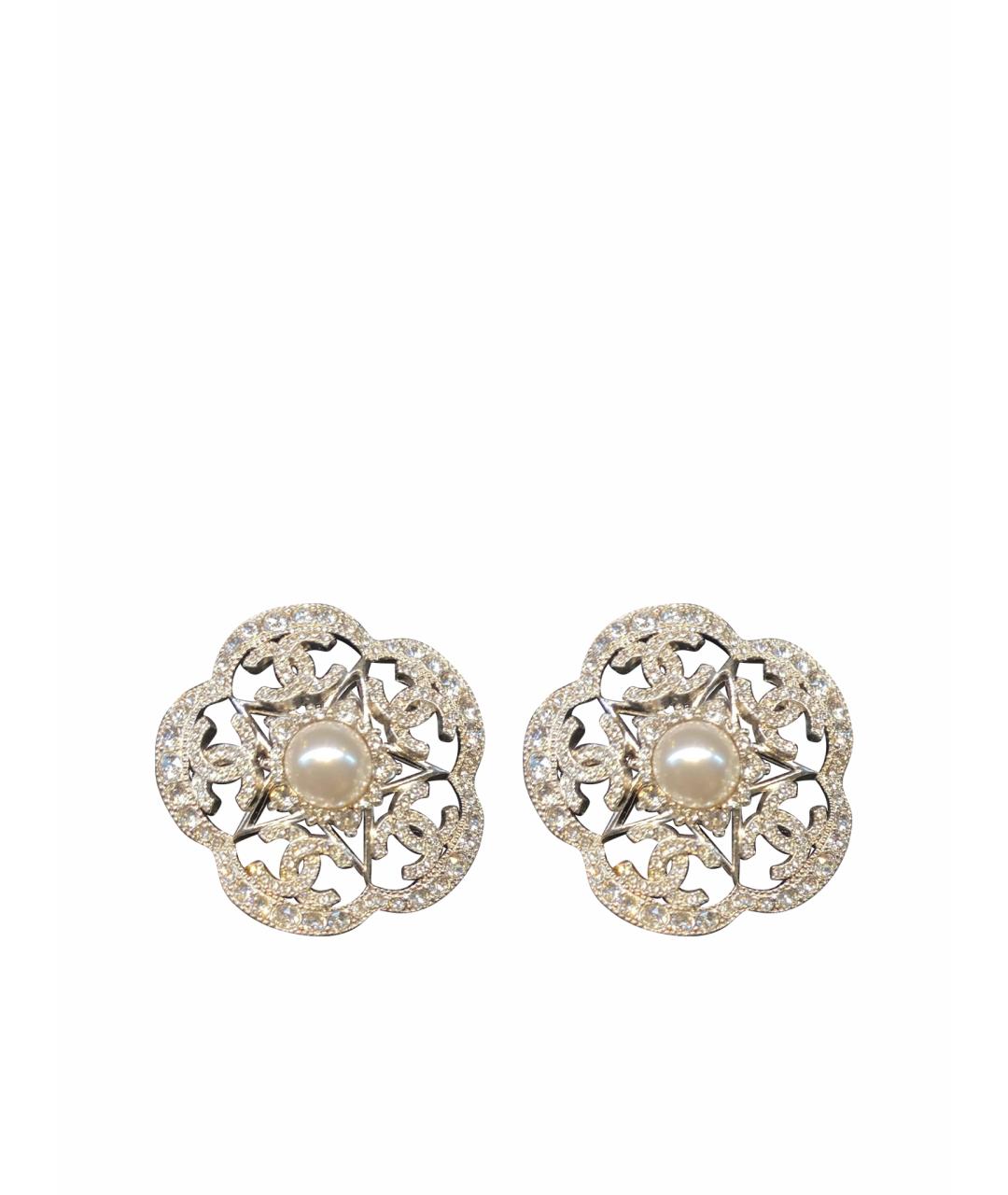 CHANEL Белые серьги, фото 1
