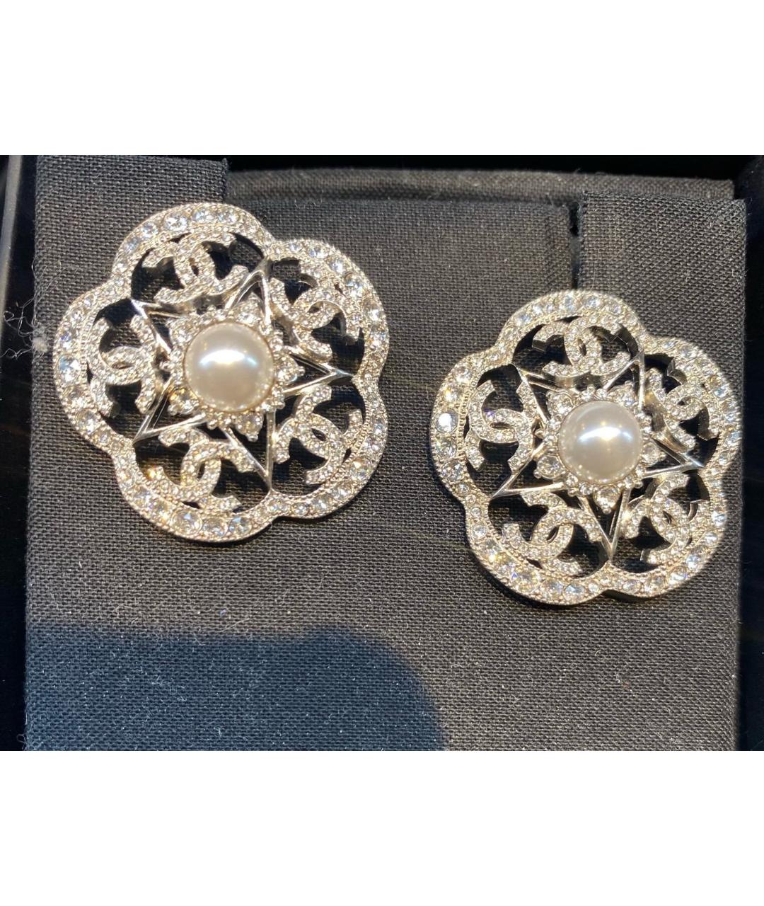 CHANEL Белые серьги, фото 2