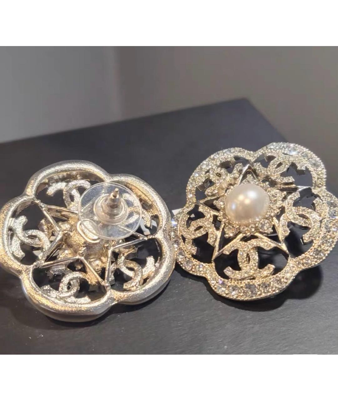 CHANEL Белые серьги, фото 4