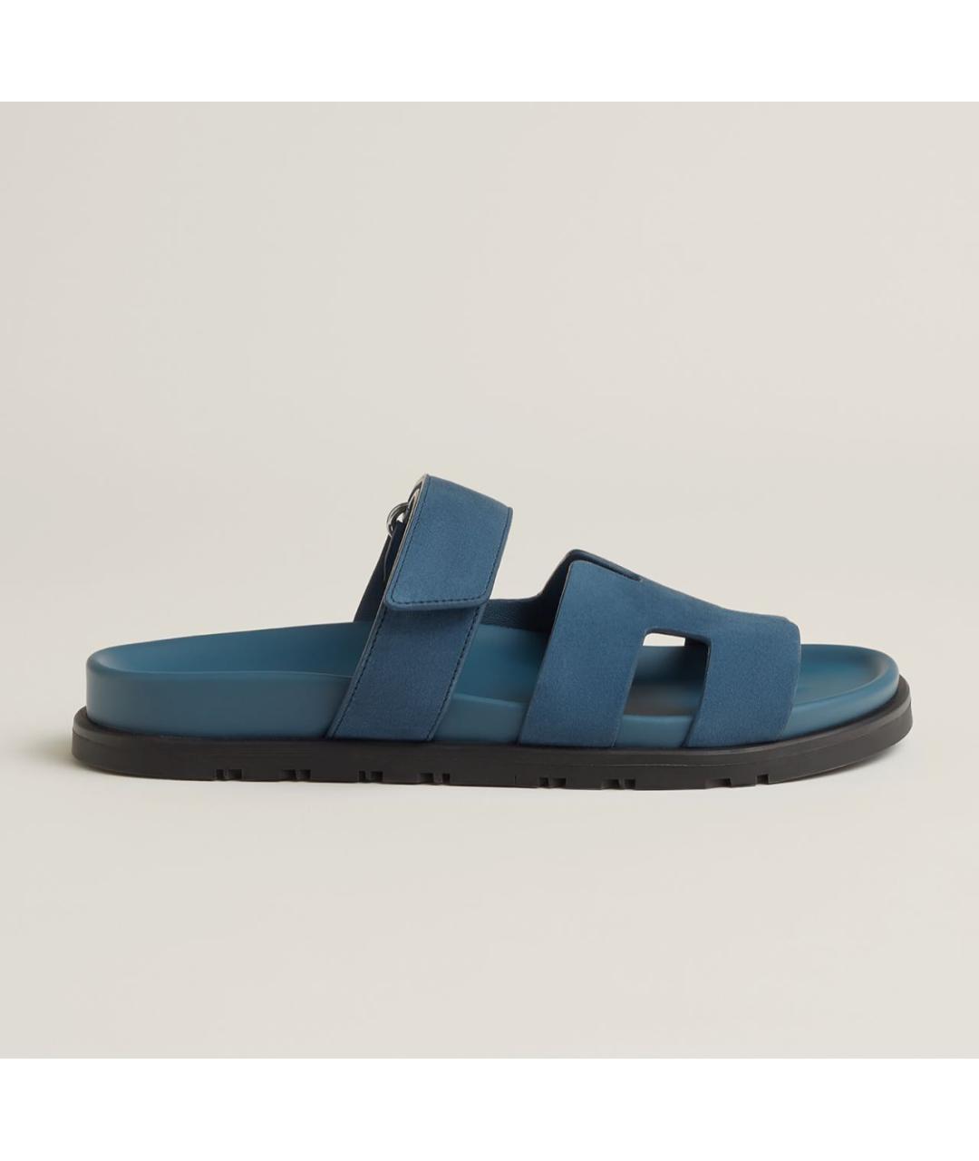 HERMES Синие замшевые шлепанцы, фото 2