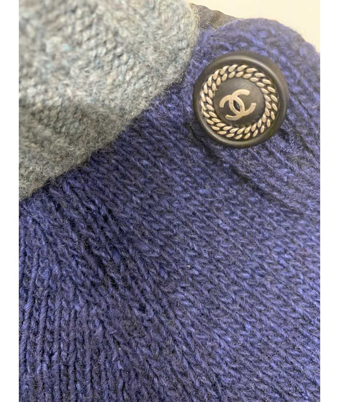CHANEL PRE-OWNED Синий шерстяной джемпер / свитер, фото 2