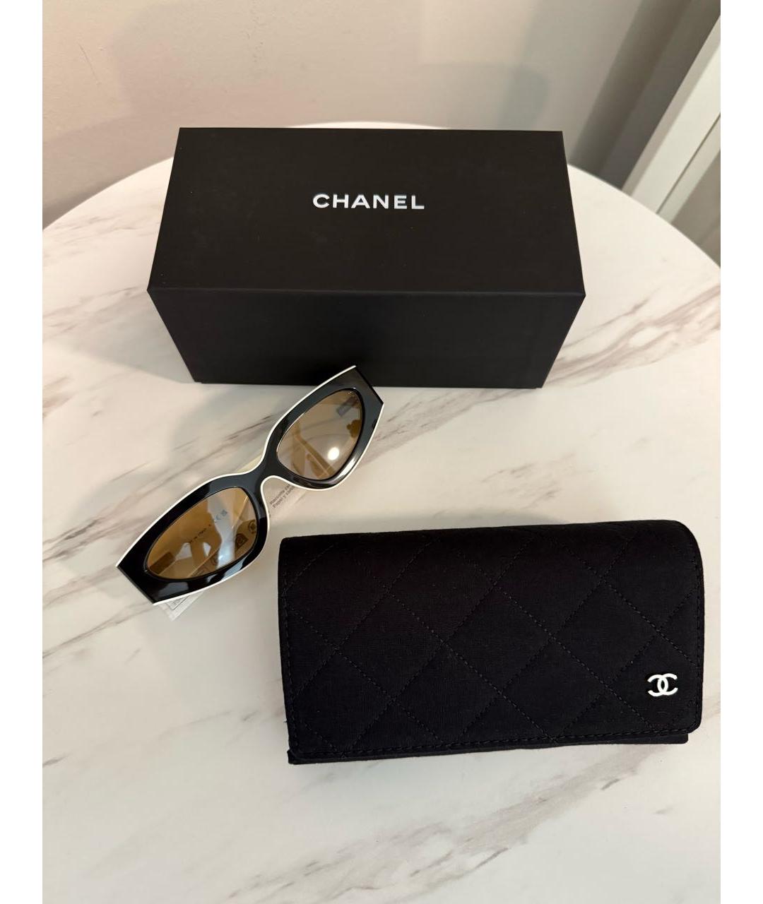 CHANEL Черные пластиковые солнцезащитные очки, фото 4