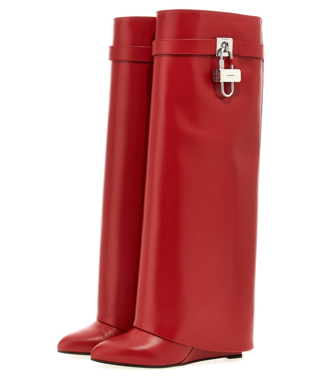 GIVENCHY Красные кожаные сапоги, фото 2