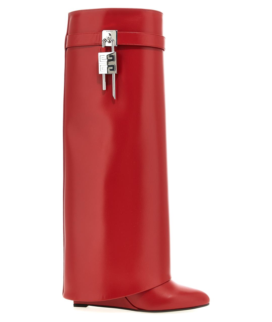 GIVENCHY Красные кожаные сапоги, фото 1