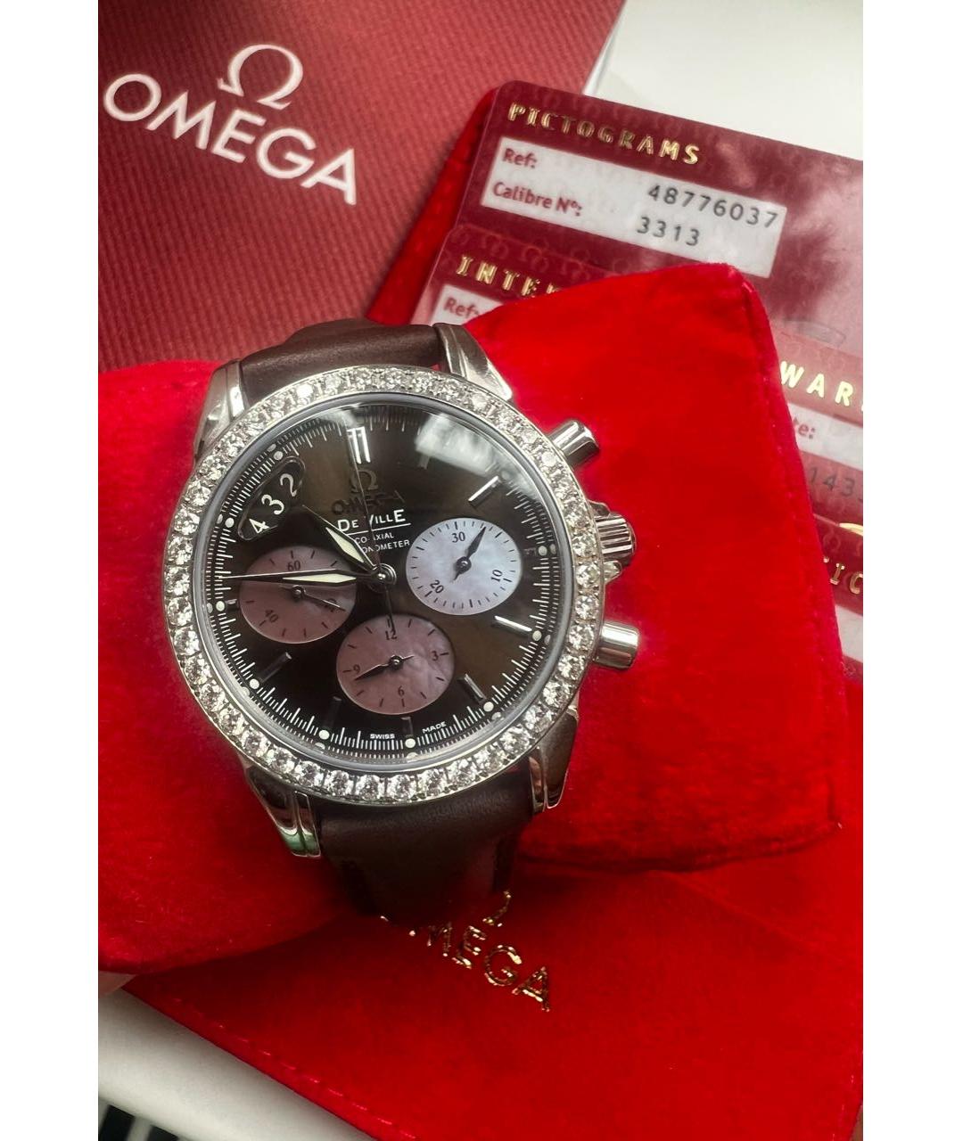 OMEGA Коричневые часы, фото 4