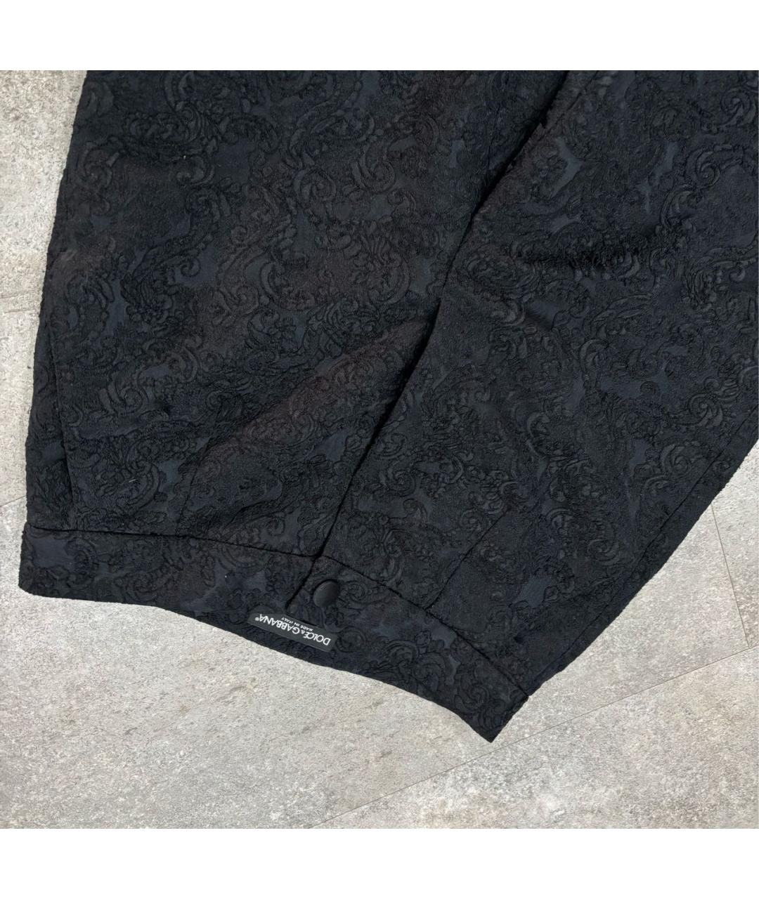 DOLCE&GABBANA Черные полиэстеровые прямые брюки, фото 4