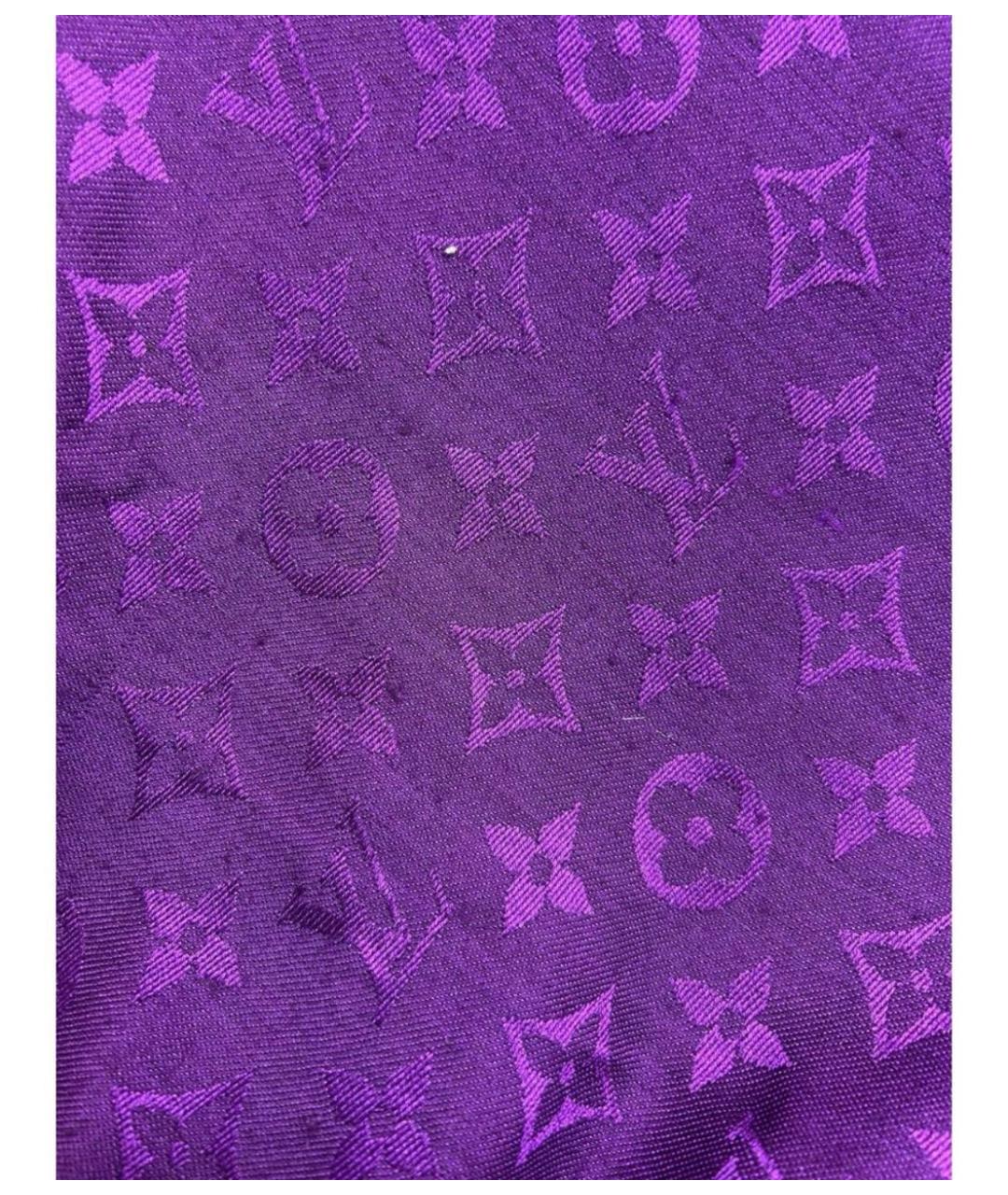 LOUIS VUITTON Фиолетовый шерстяной платок, фото 5