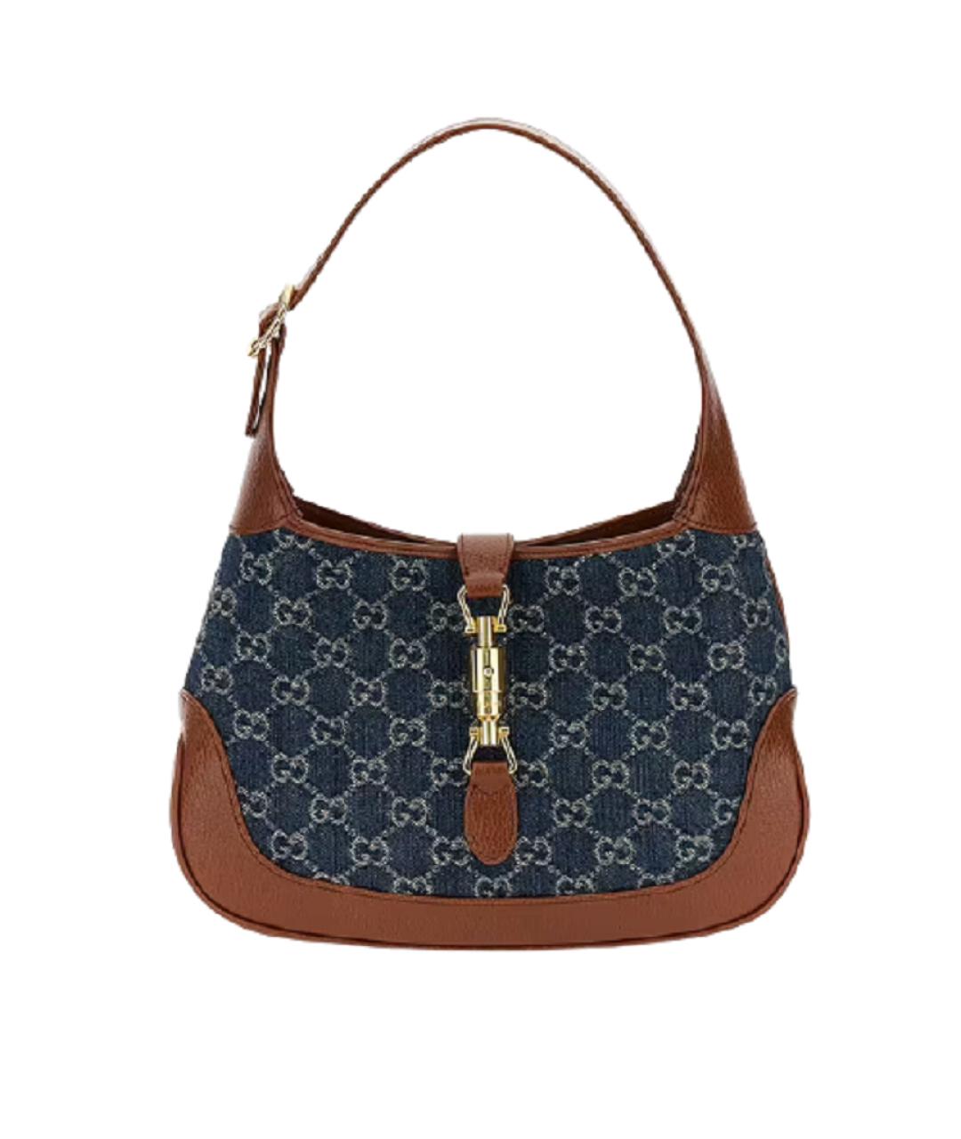 GUCCI Темно-синяя тканевая сумка через плечо, фото 1