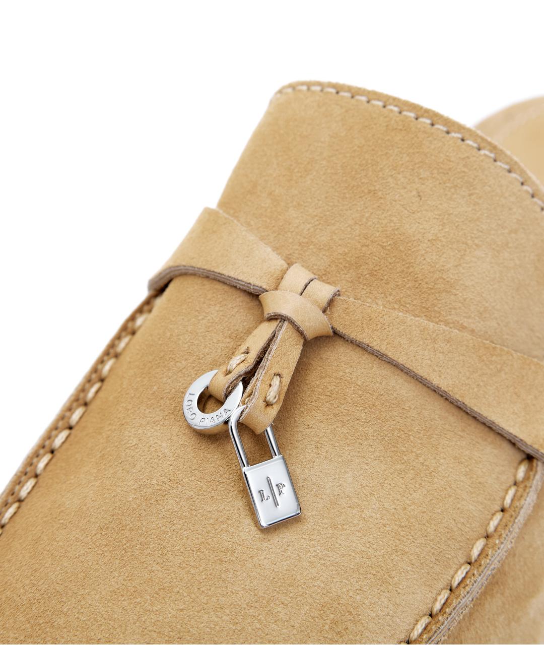 LORO PIANA Горчичные замшевые сабо, фото 6