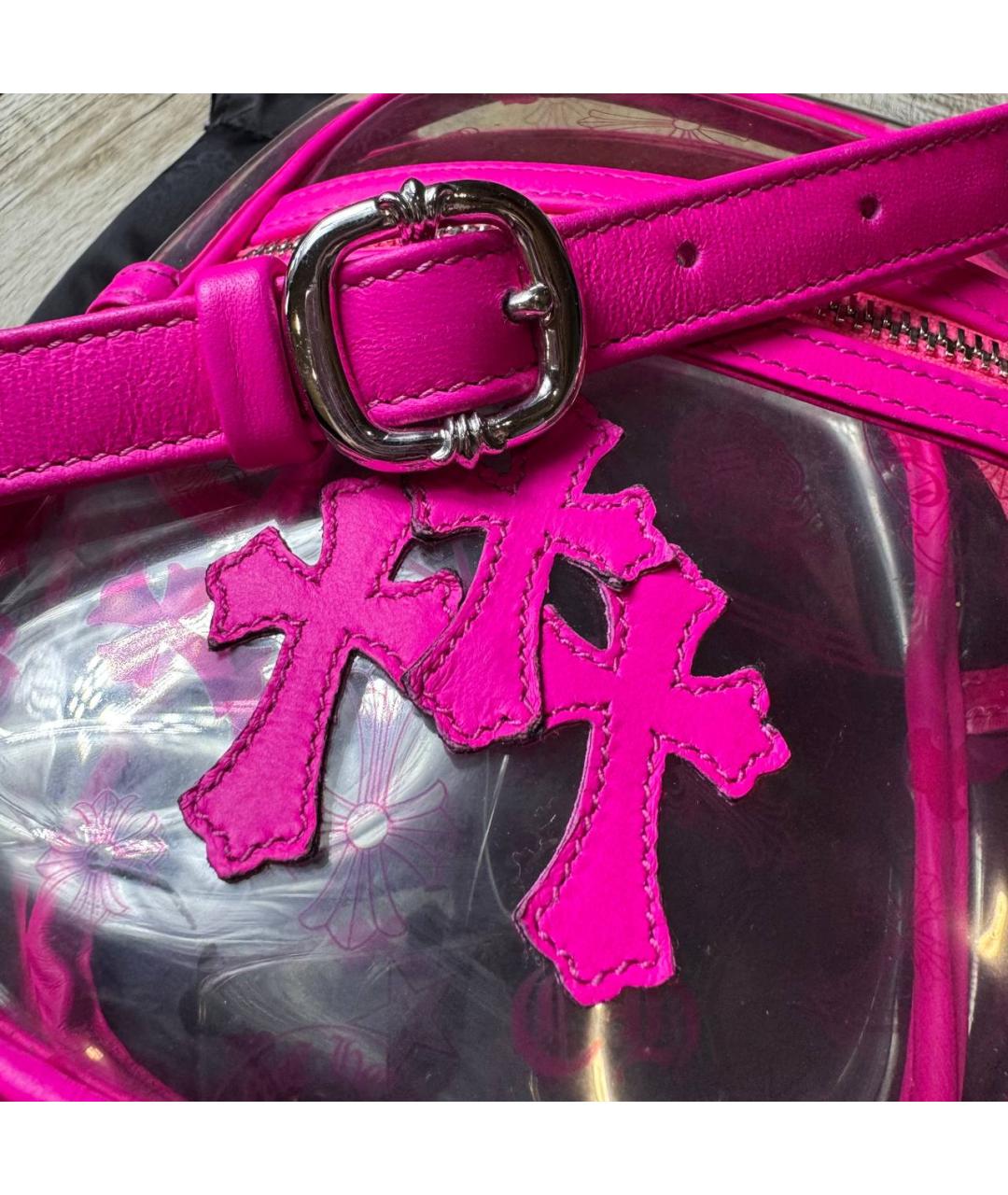 CHROME HEARTS Розовая кожаная сумка на плечо, фото 2