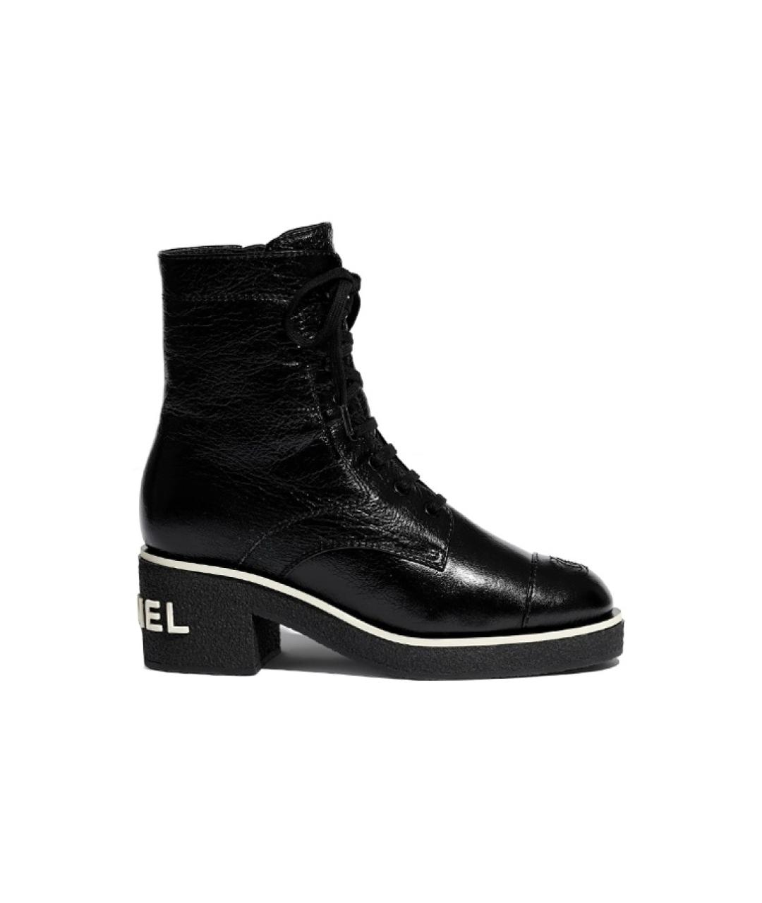 CHANEL Черные кожаные ботильоны, фото 1