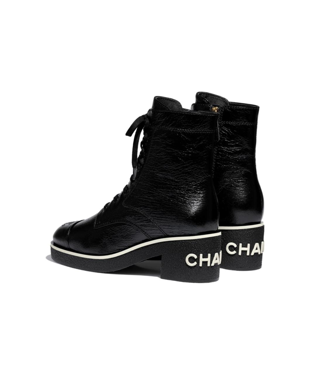 CHANEL Черные кожаные ботильоны, фото 4