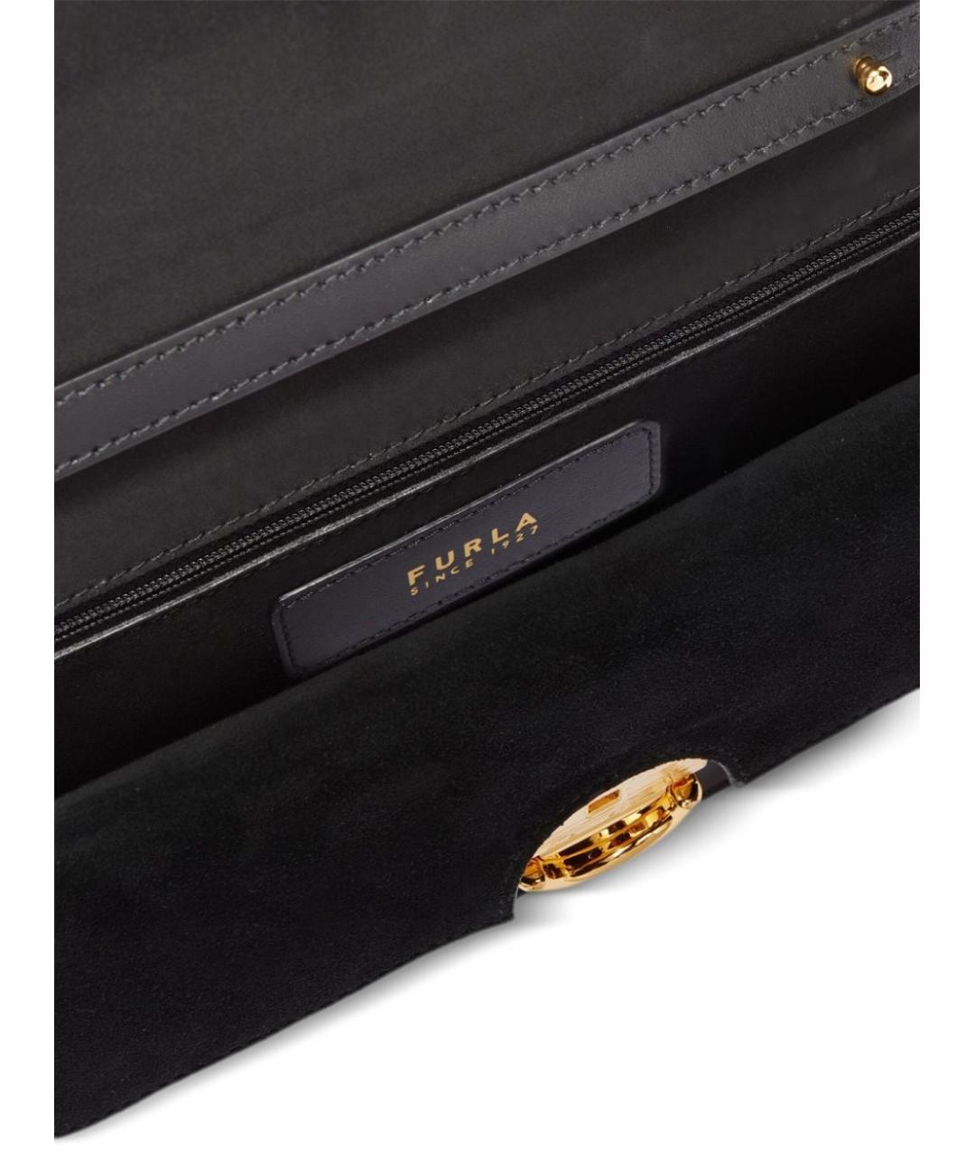 FURLA Черная кожаная сумка через плечо, фото 5