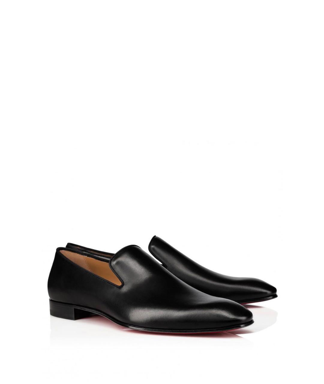 CHRISTIAN LOUBOUTIN Черные кожаные лоферы, фото 2
