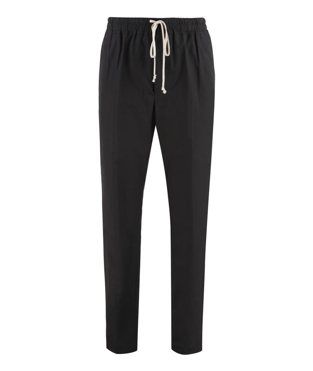 RICK OWENS Черные хлопковые повседневные брюки, фото 1