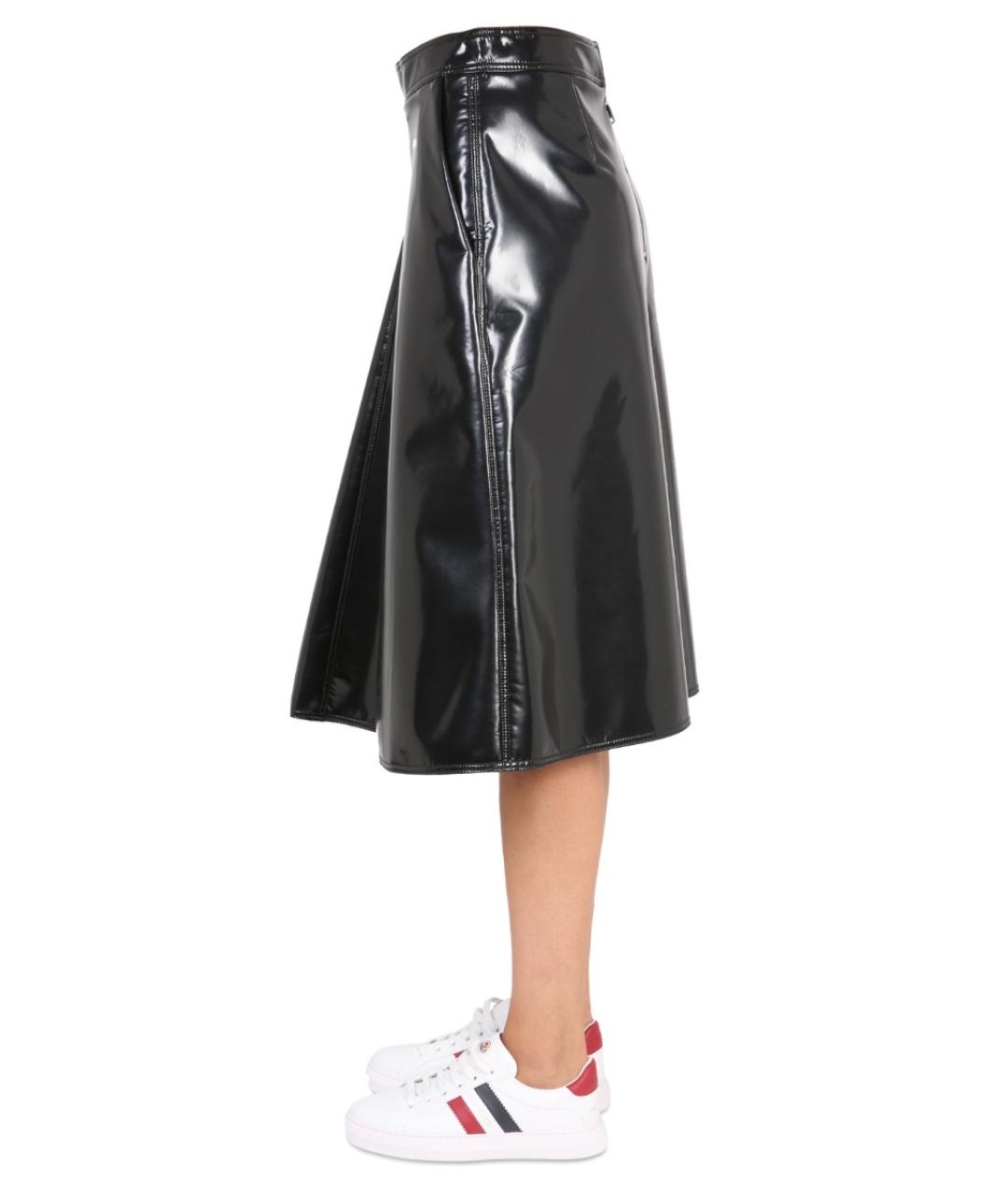 MONCLER Черная полиамидовая юбка миди, фото 3