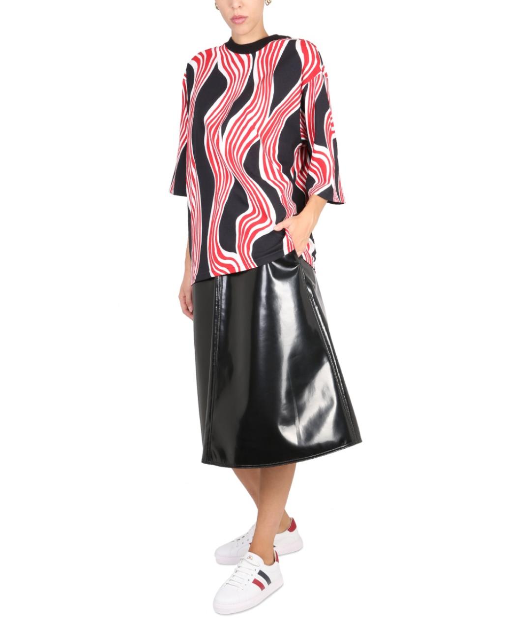 MONCLER Черная полиамидовая юбка миди, фото 2