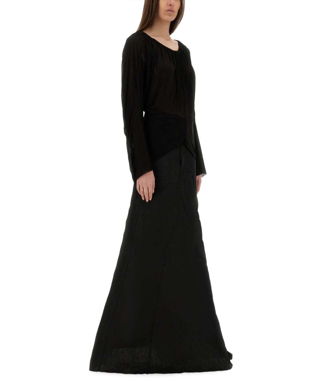 RICK OWENS Черная вискозная футболка, фото 3