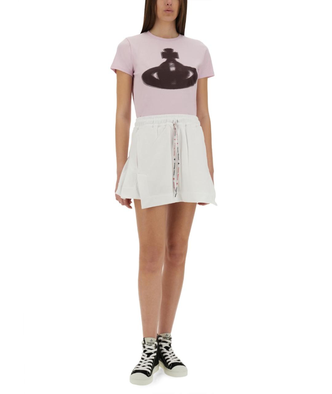 VIVIENNE WESTWOOD Белая хлопковая юбка мини, фото 4