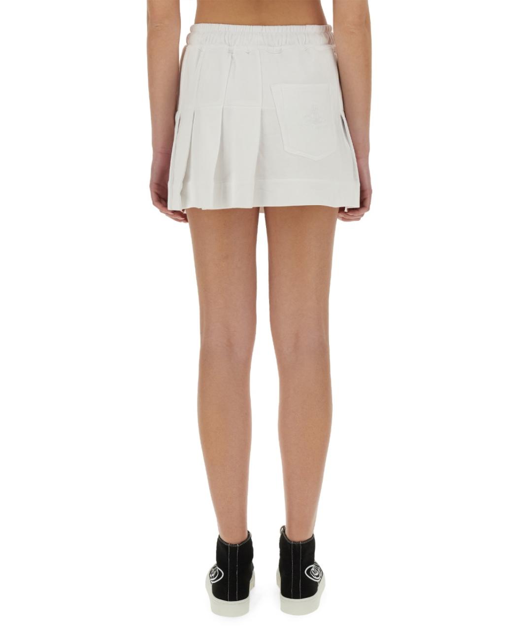 VIVIENNE WESTWOOD Белая хлопковая юбка мини, фото 3