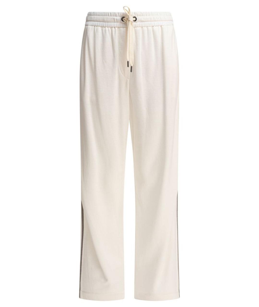 BRUNELLO CUCINELLI Белые хлопковые прямые брюки, фото 1