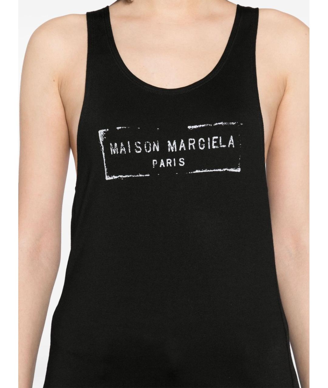 MAISON MARGIELA Черная хлопковая майка, фото 3