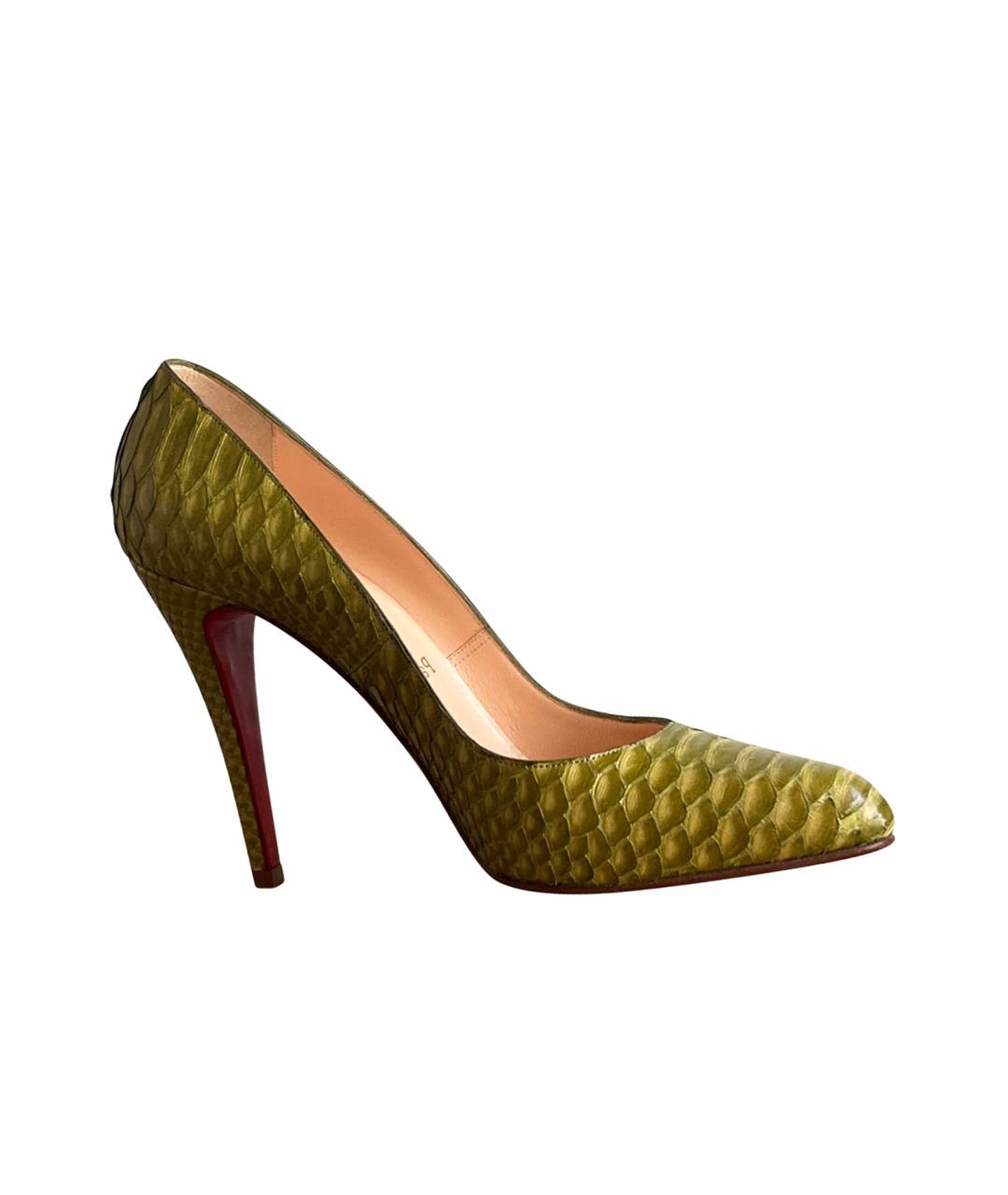 CHRISTIAN LOUBOUTIN Зеленые туфли из экзотической кожи, фото 1