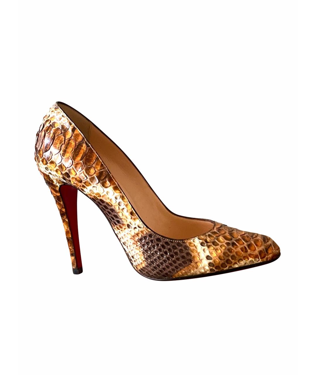 CHRISTIAN LOUBOUTIN Коричневые туфли из экзотической кожи, фото 1