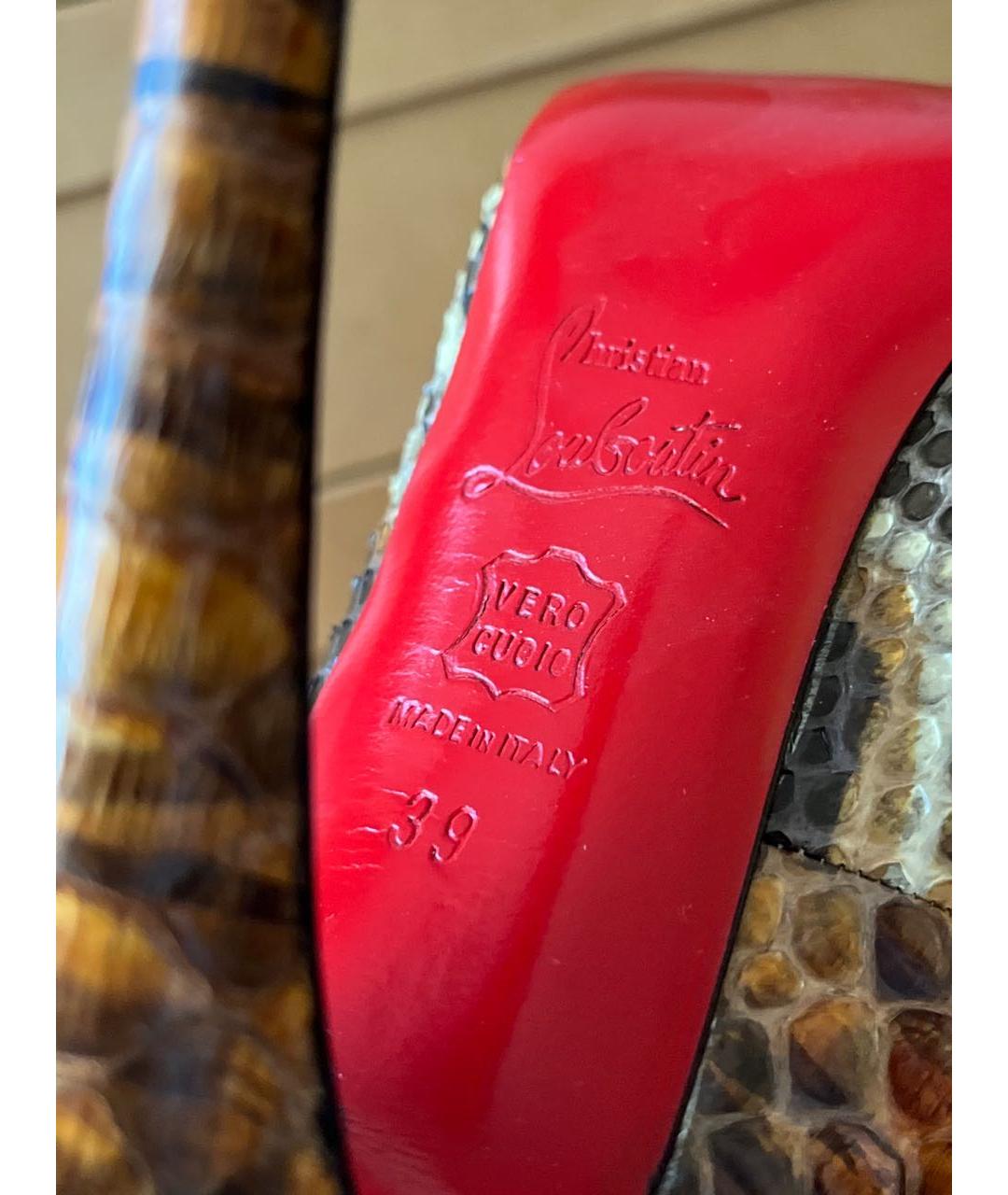 CHRISTIAN LOUBOUTIN Коричневые туфли из экзотической кожи, фото 5