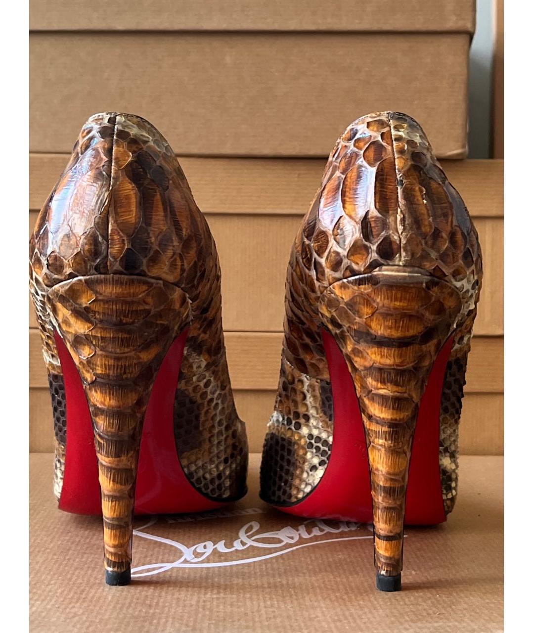 CHRISTIAN LOUBOUTIN Коричневые туфли из экзотической кожи, фото 4
