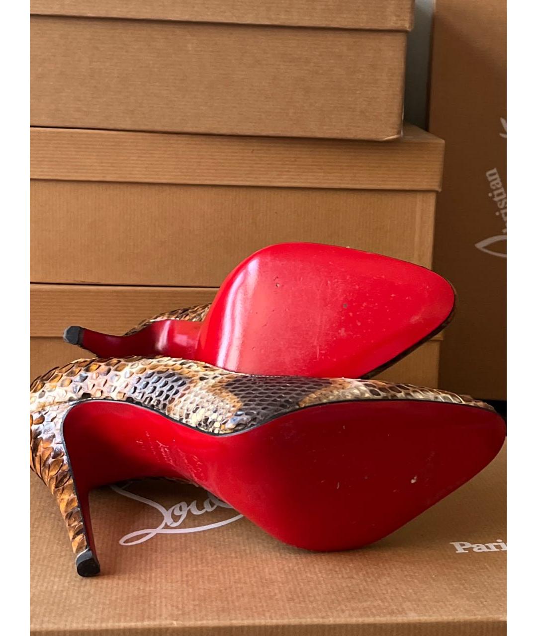 CHRISTIAN LOUBOUTIN Коричневые туфли из экзотической кожи, фото 6