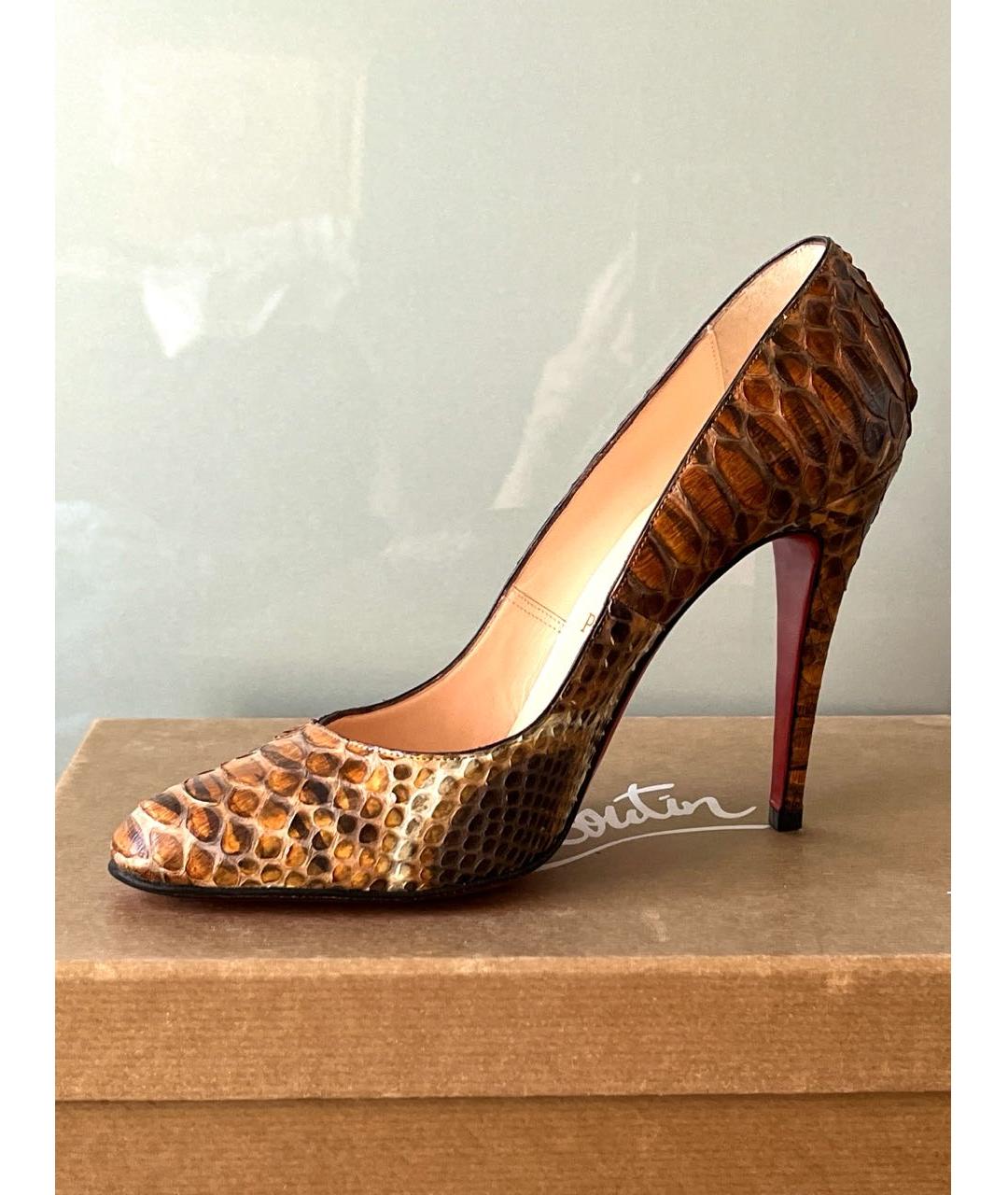 CHRISTIAN LOUBOUTIN Коричневые туфли из экзотической кожи, фото 2