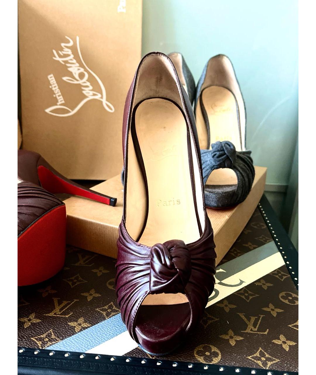CHRISTIAN LOUBOUTIN Коричневые кожаные туфли, фото 7