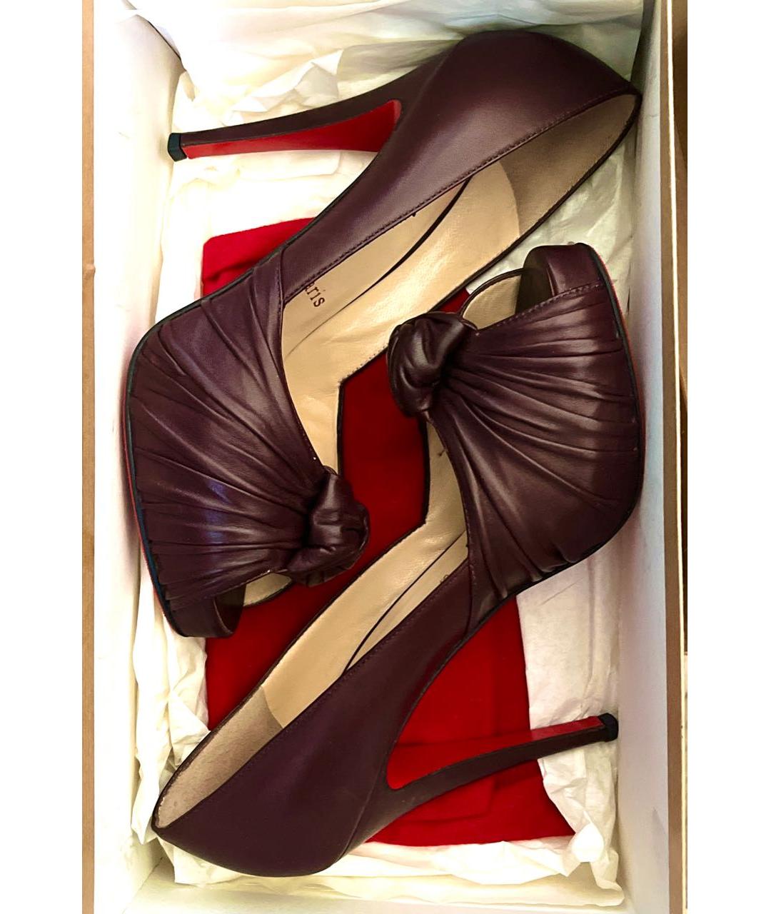 CHRISTIAN LOUBOUTIN Коричневые кожаные туфли, фото 8