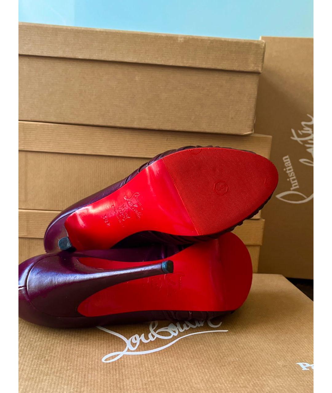 CHRISTIAN LOUBOUTIN Коричневые кожаные туфли, фото 6