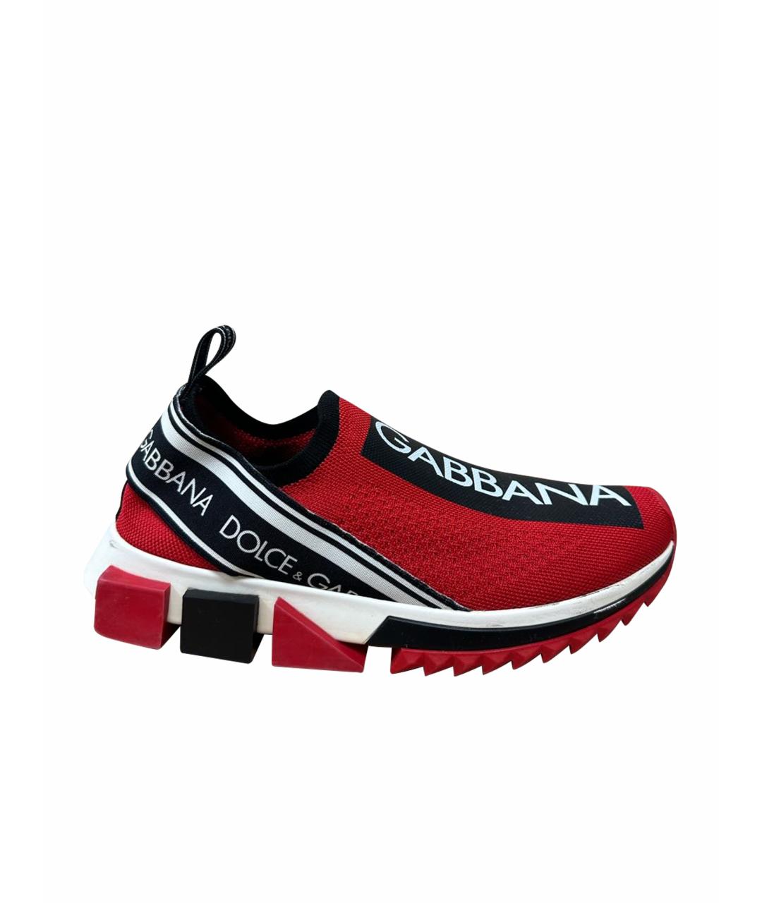 DOLCE&GABBANA Красные текстильные кроссовки, фото 1