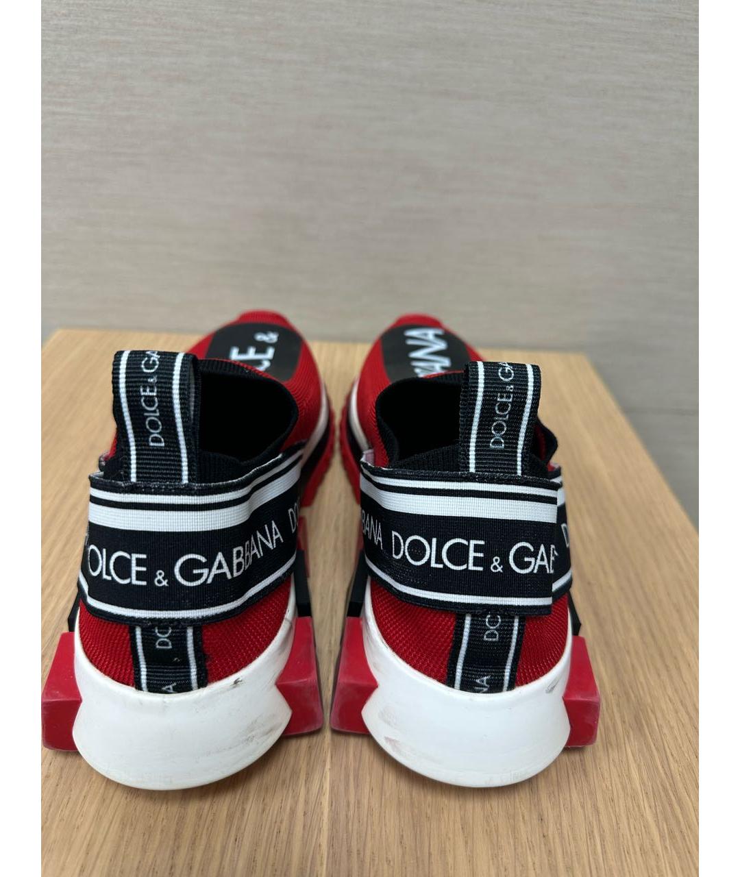 DOLCE&GABBANA Красные текстильные кроссовки, фото 4
