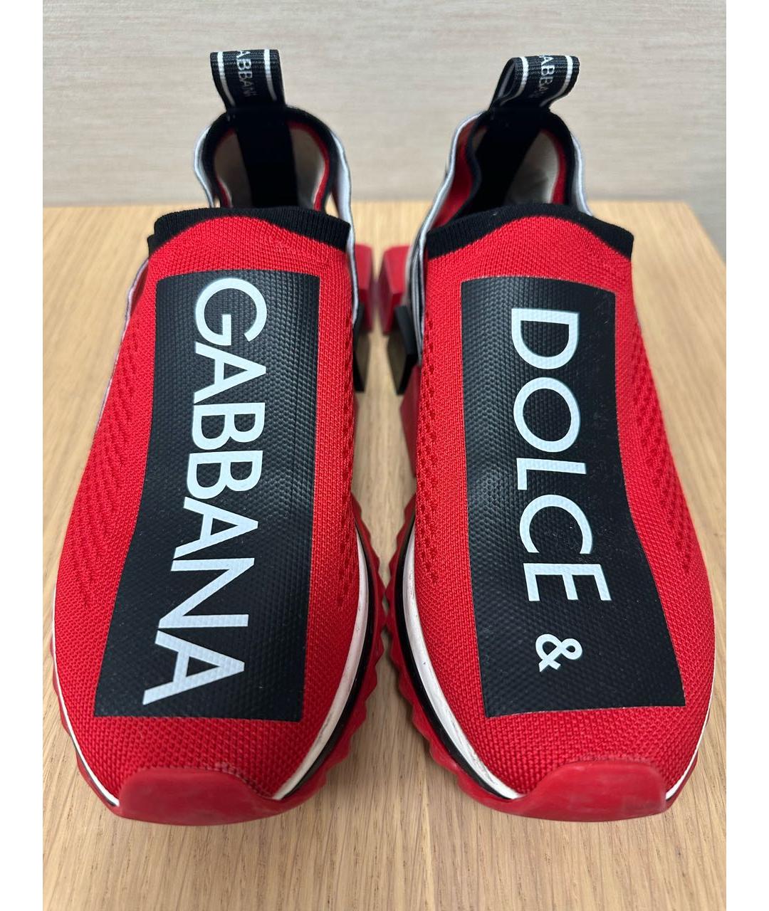 DOLCE&GABBANA Красные текстильные кроссовки, фото 2