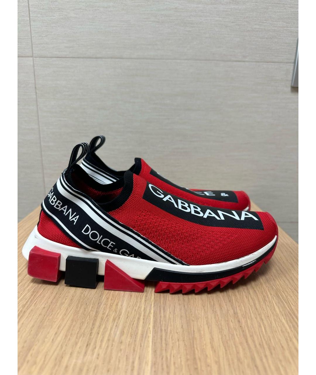DOLCE&GABBANA Красные текстильные кроссовки, фото 6