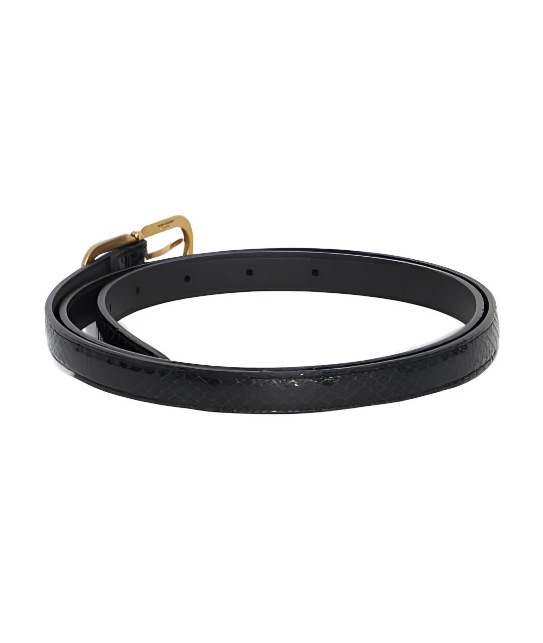 SAINT LAURENT Черный кожаный ремень, фото 4