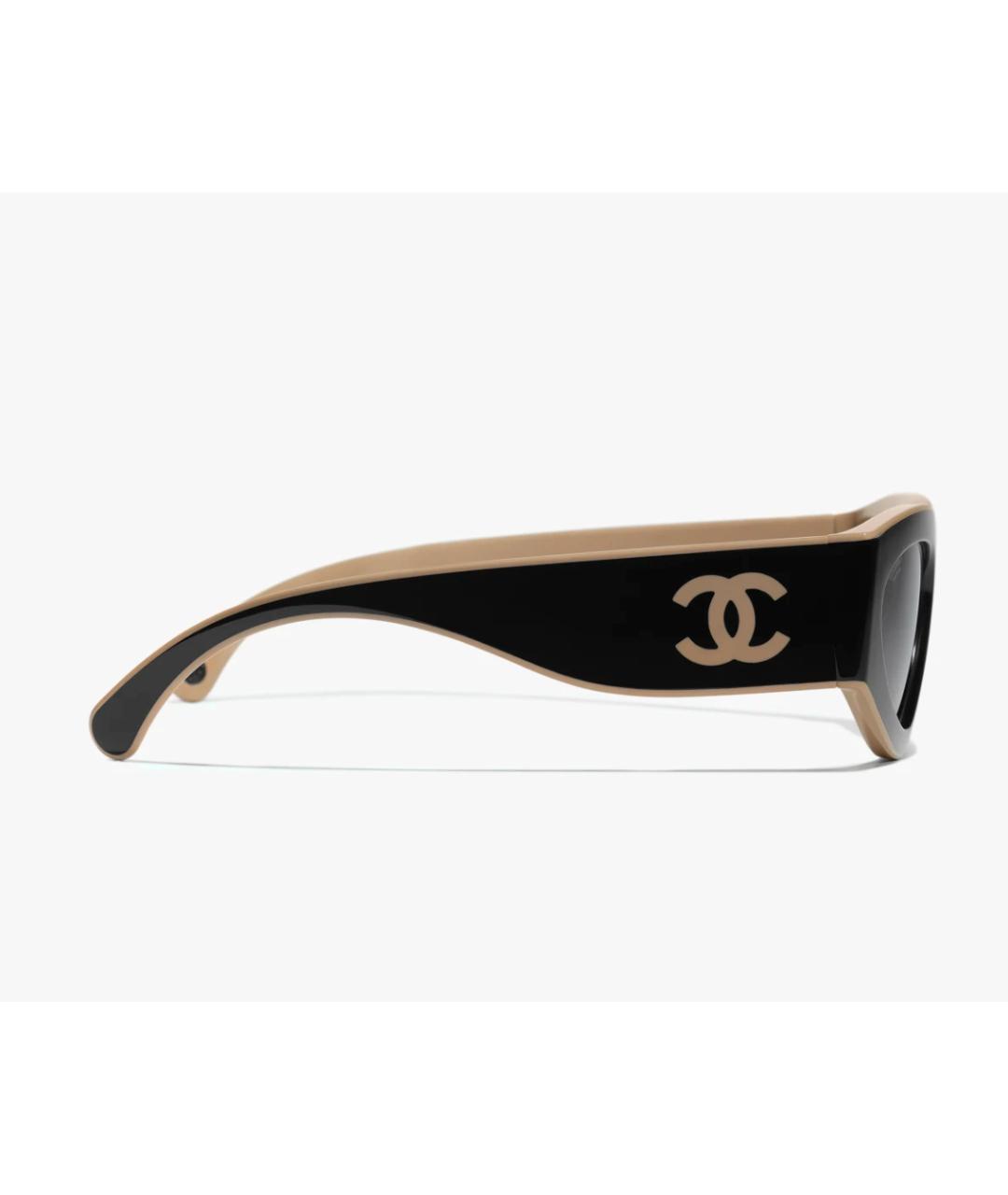 CHANEL Черные пластиковые солнцезащитные очки, фото 3