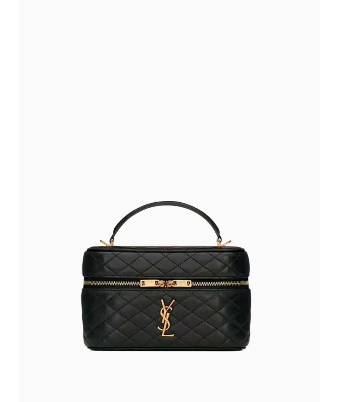 SAINT LAURENT Черная кожаная сумка через плечо, фото 2