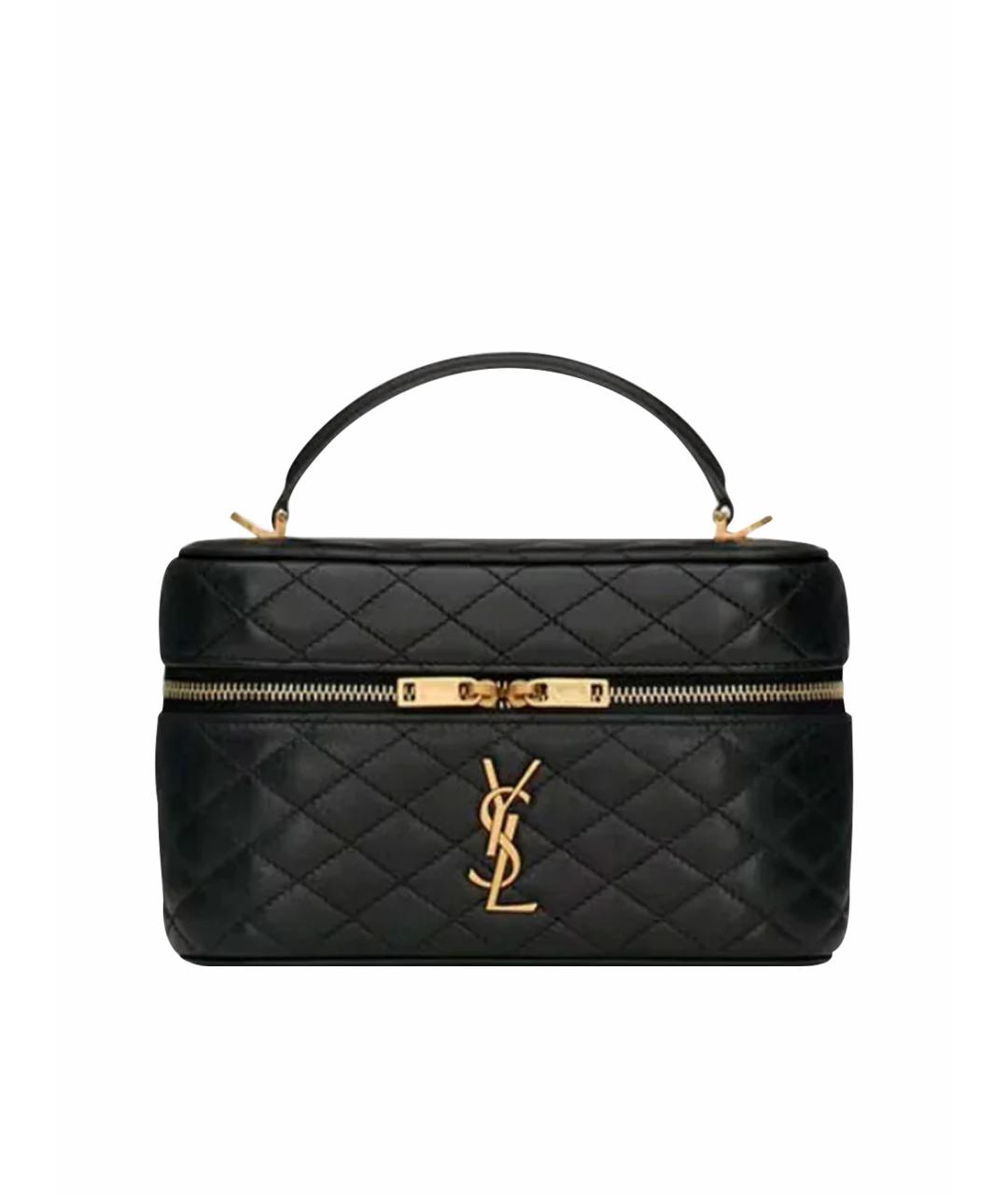 SAINT LAURENT Черная кожаная сумка через плечо, фото 1