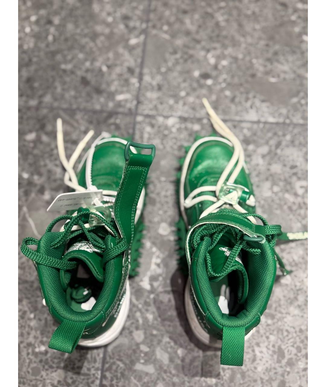 NIKE X OFF-WHITE Зеленые кожаные кеды, фото 3