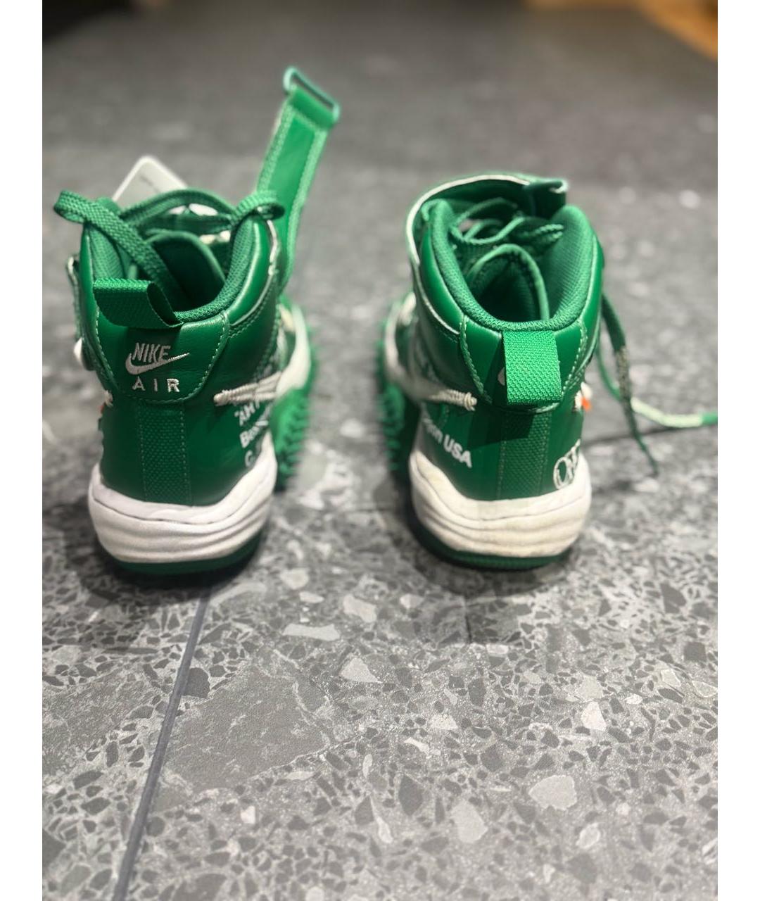 NIKE X OFF-WHITE Зеленые кожаные кеды, фото 4