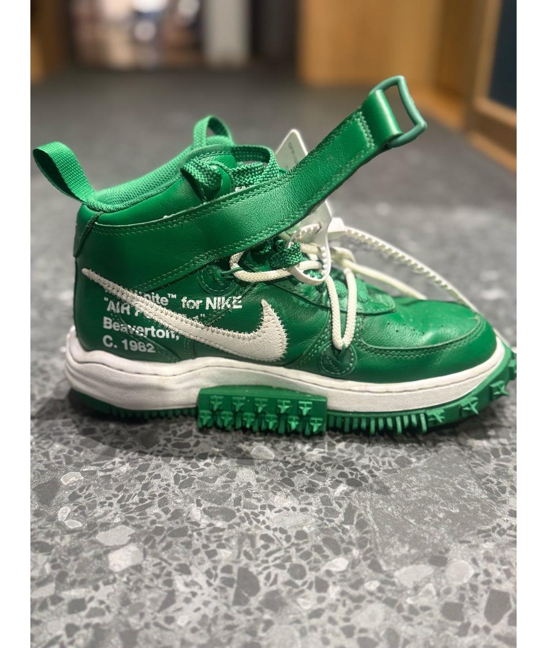 NIKE X OFF-WHITE Зеленые кожаные кеды, фото 7
