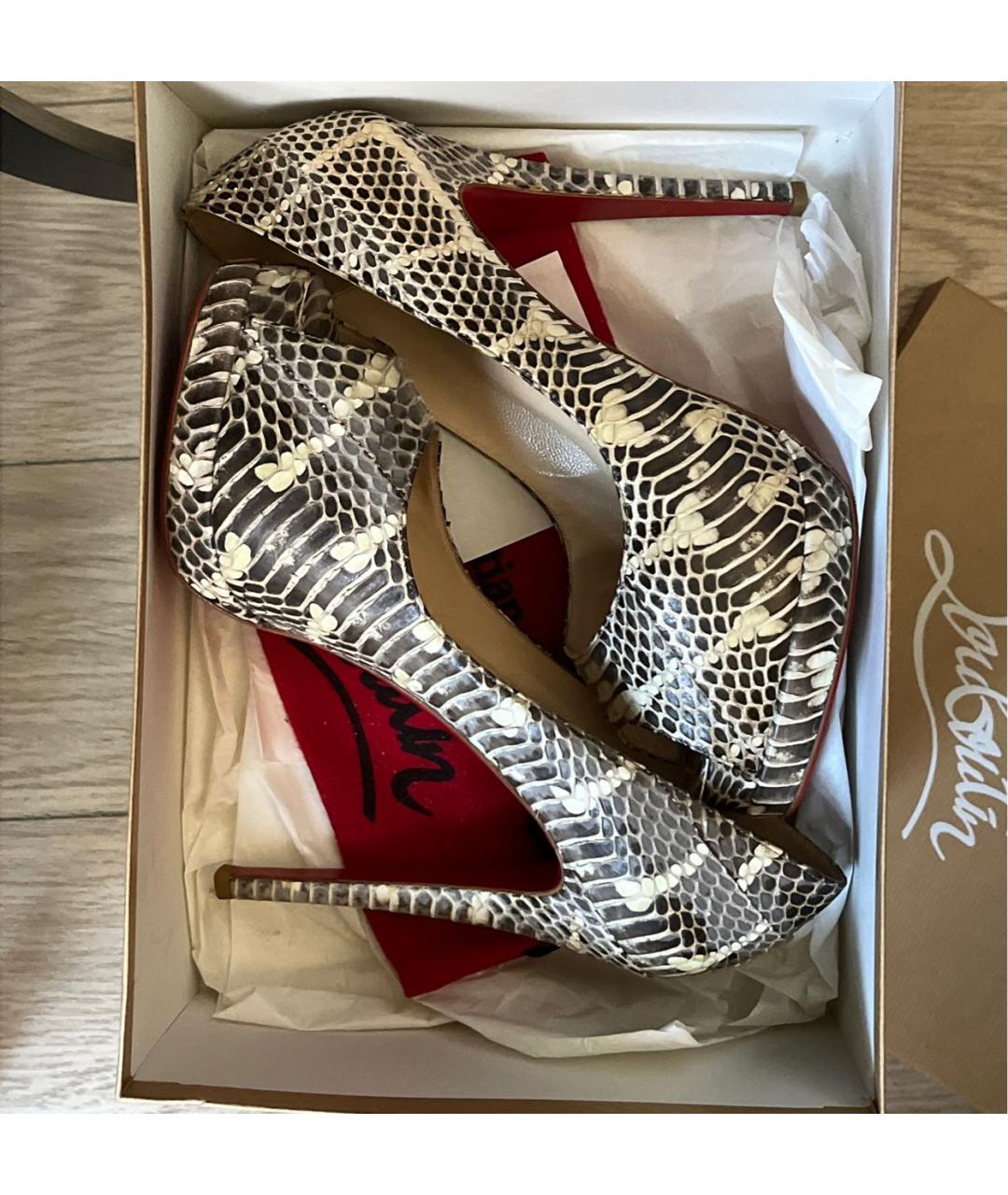 CHRISTIAN LOUBOUTIN Коричневые туфли из экзотической кожи, фото 8