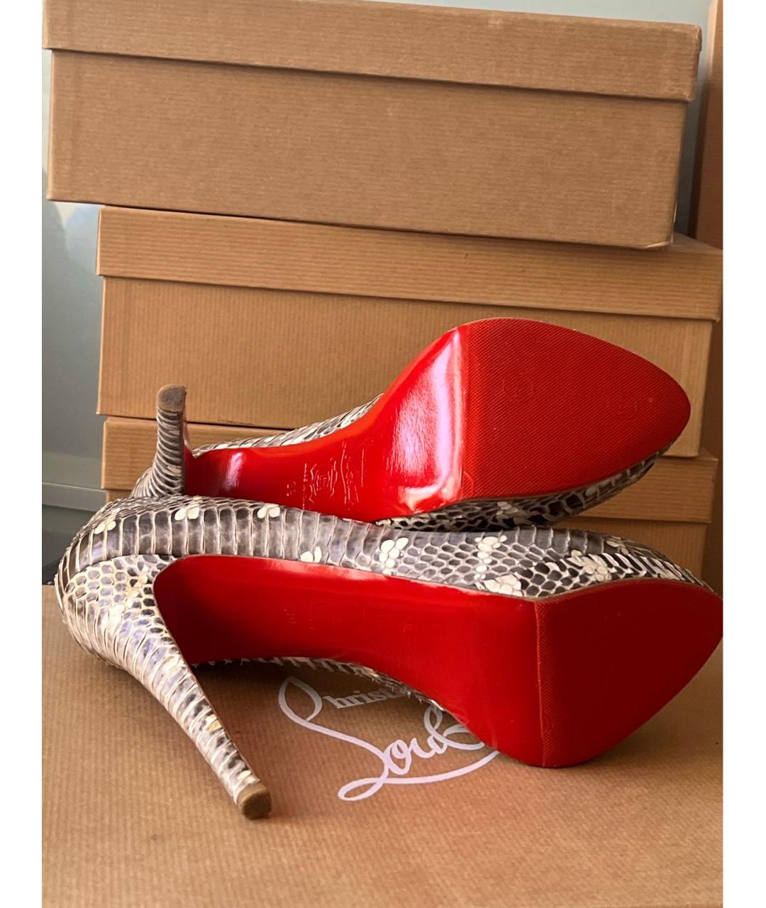 CHRISTIAN LOUBOUTIN Коричневые туфли из экзотической кожи, фото 7