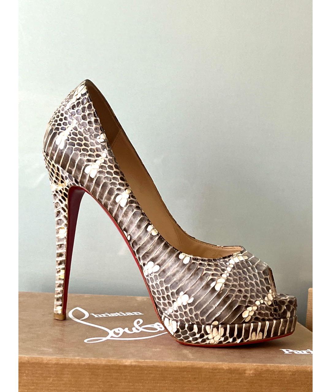 CHRISTIAN LOUBOUTIN Коричневые туфли из экзотической кожи, фото 9